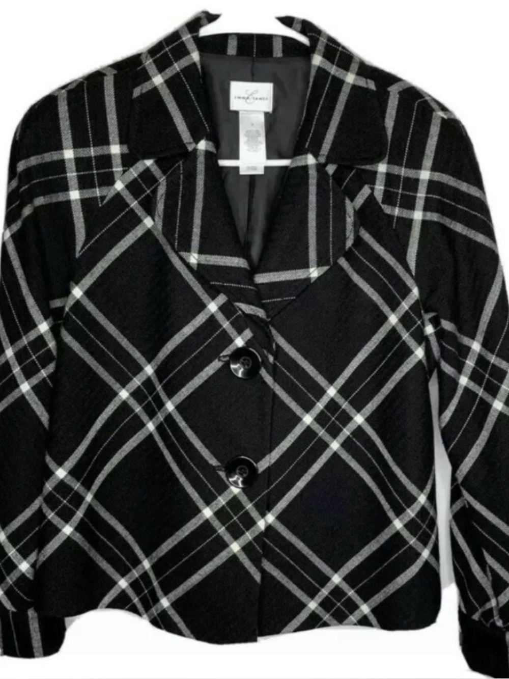 Black and White Plaid Blazer